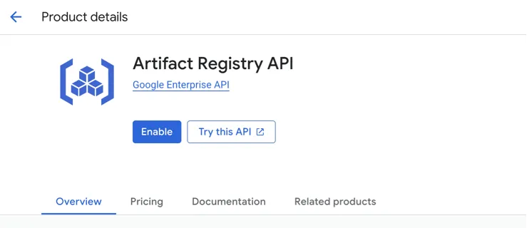 GCP Enable Artifact
Registry